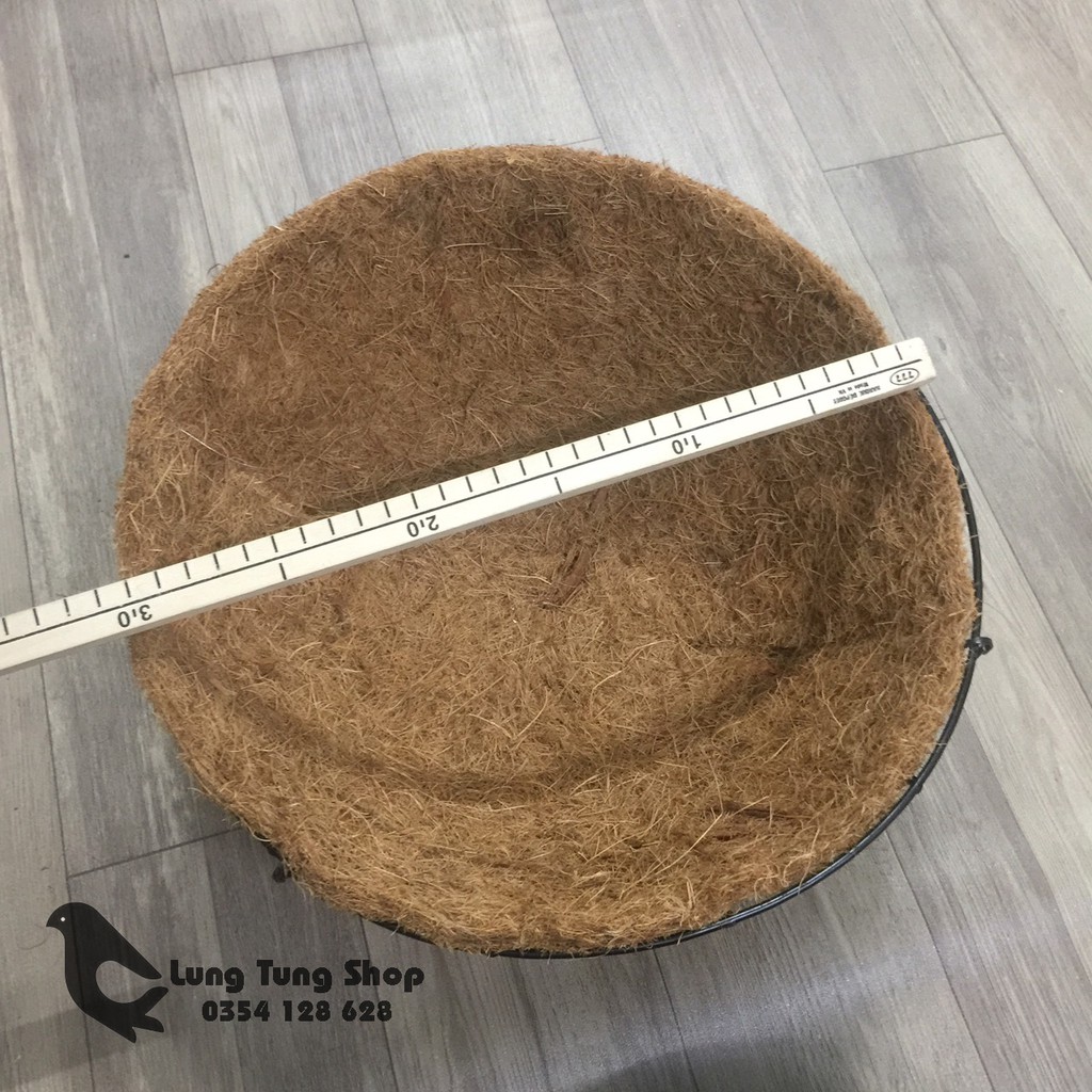 Chậu treo sơ dừa khung sắtt - nhiều kích thước , chậu trồng dâu tây