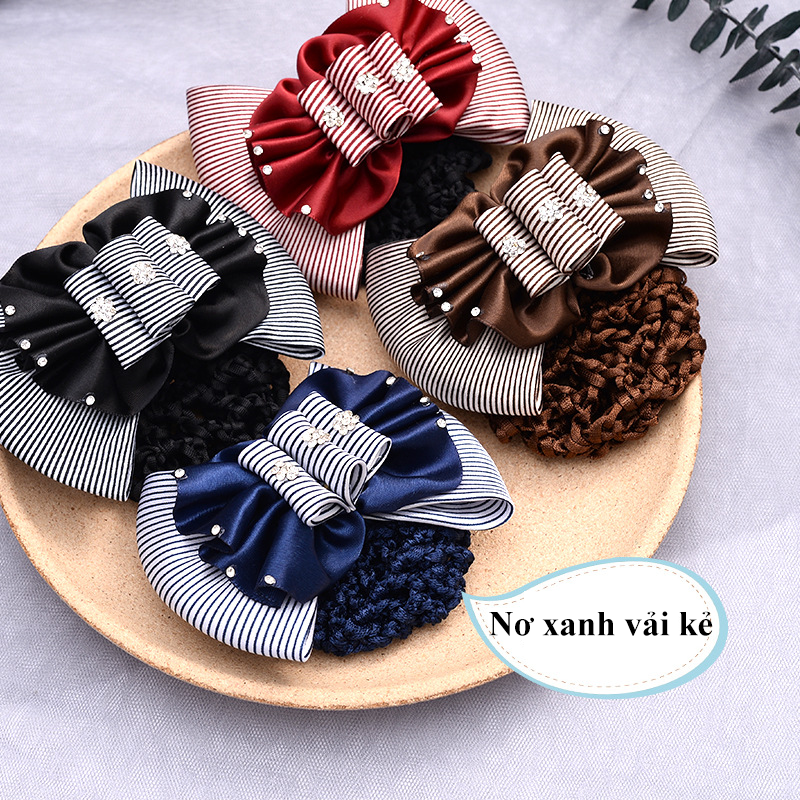 Búi tóc lưới hình nơ 😍FREESHIP😍 lưới búi tóc hình nơ, búi tóc lưới
