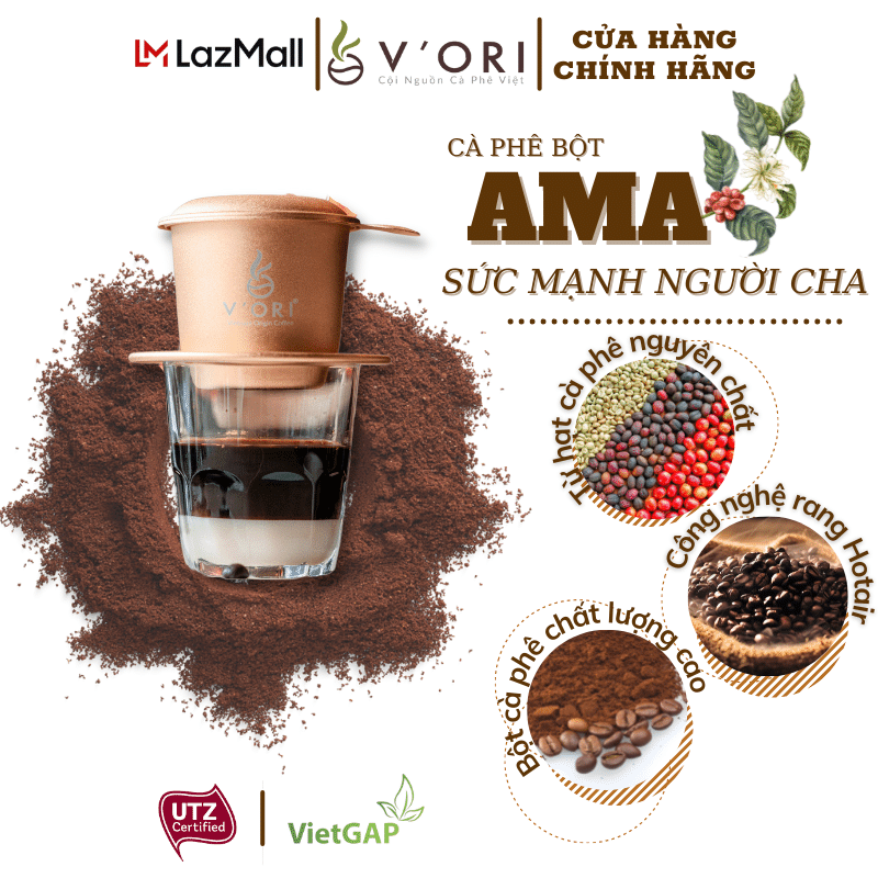 CÀ PHÊ BỘT CAO CẤP AMA 250GR (CÓ CHỨNG NHẬN UTZ & VIETGAP)