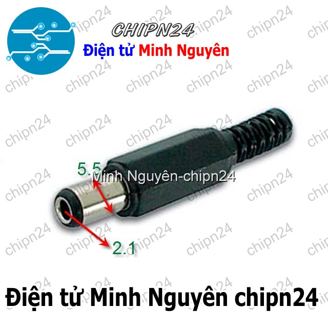 [3 cái] (F89.1) Jack DC hàn dây Chuôi Ngắn 5.5x2.1mm - HH004394