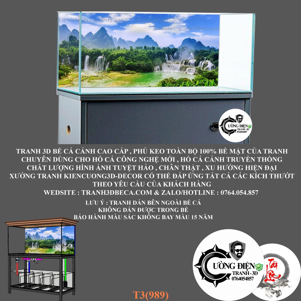 [Tặng Đồ Dán+Sticker] Tranh 3D dán bể cá cảnh hồ thuỷ sinh