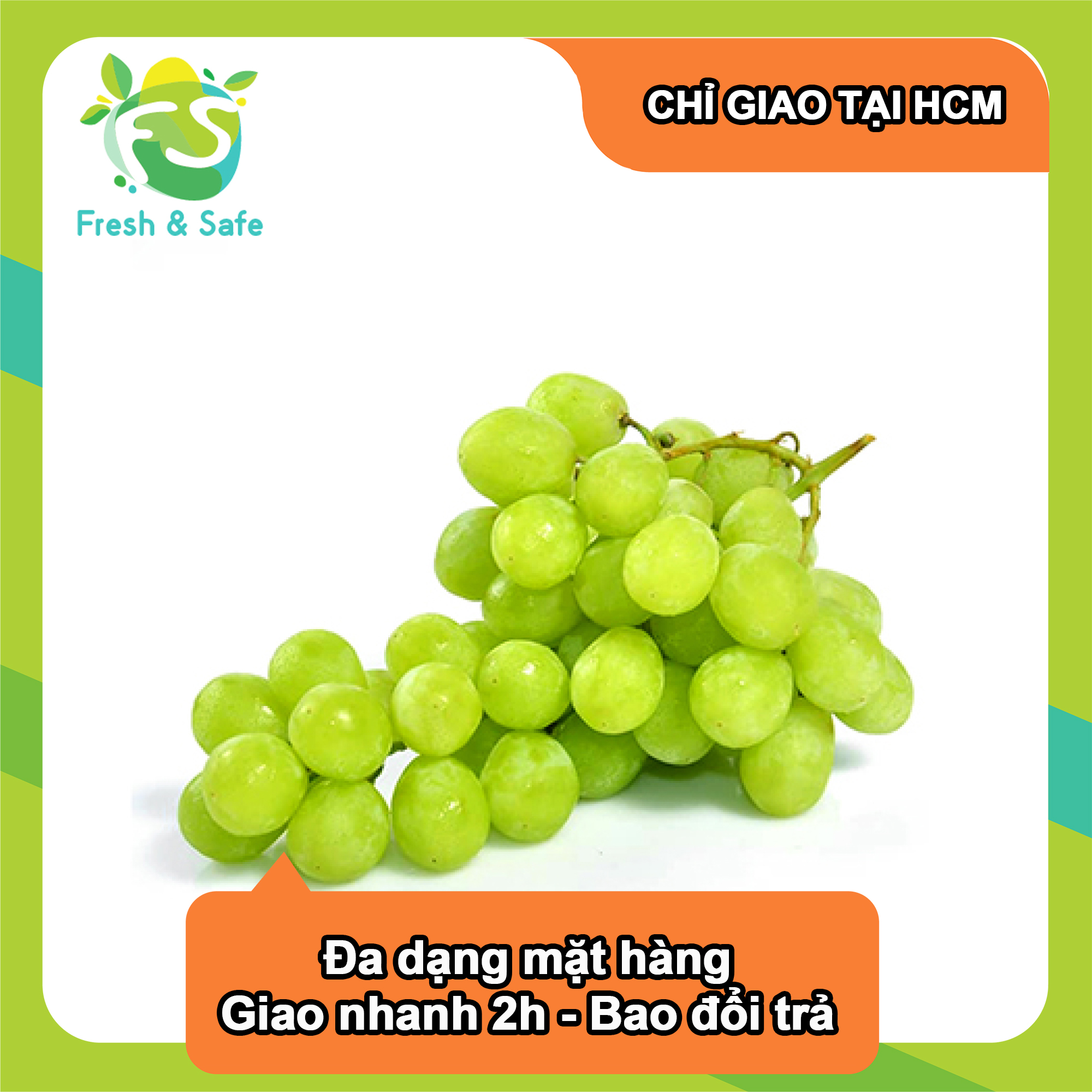 [Chỉ Giao HCM] Nho Xanh Không Hạt Nhập Khẩu - 500g