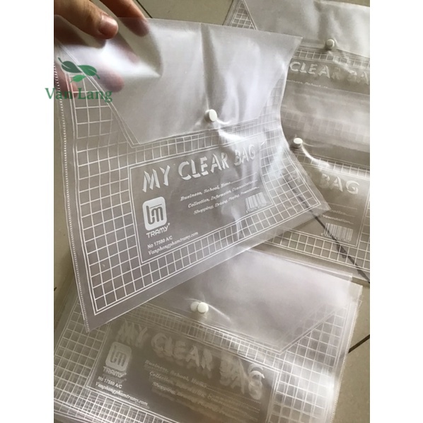 Combo 2 túi đựng hồ sơ khổ A4 - túi My clear bag khuy bấm