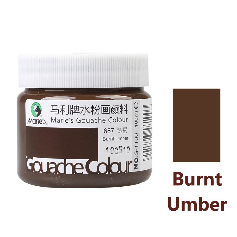 Màu Gouache Marie's - Lọ 100ml - Màu Wat , Màu Bột Pha Sẵn