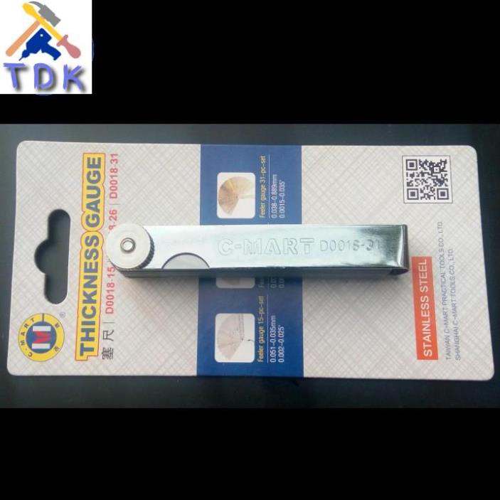 Thước lá đo khe C-Mart D0018-31 31 lá 0.04-0.88mm