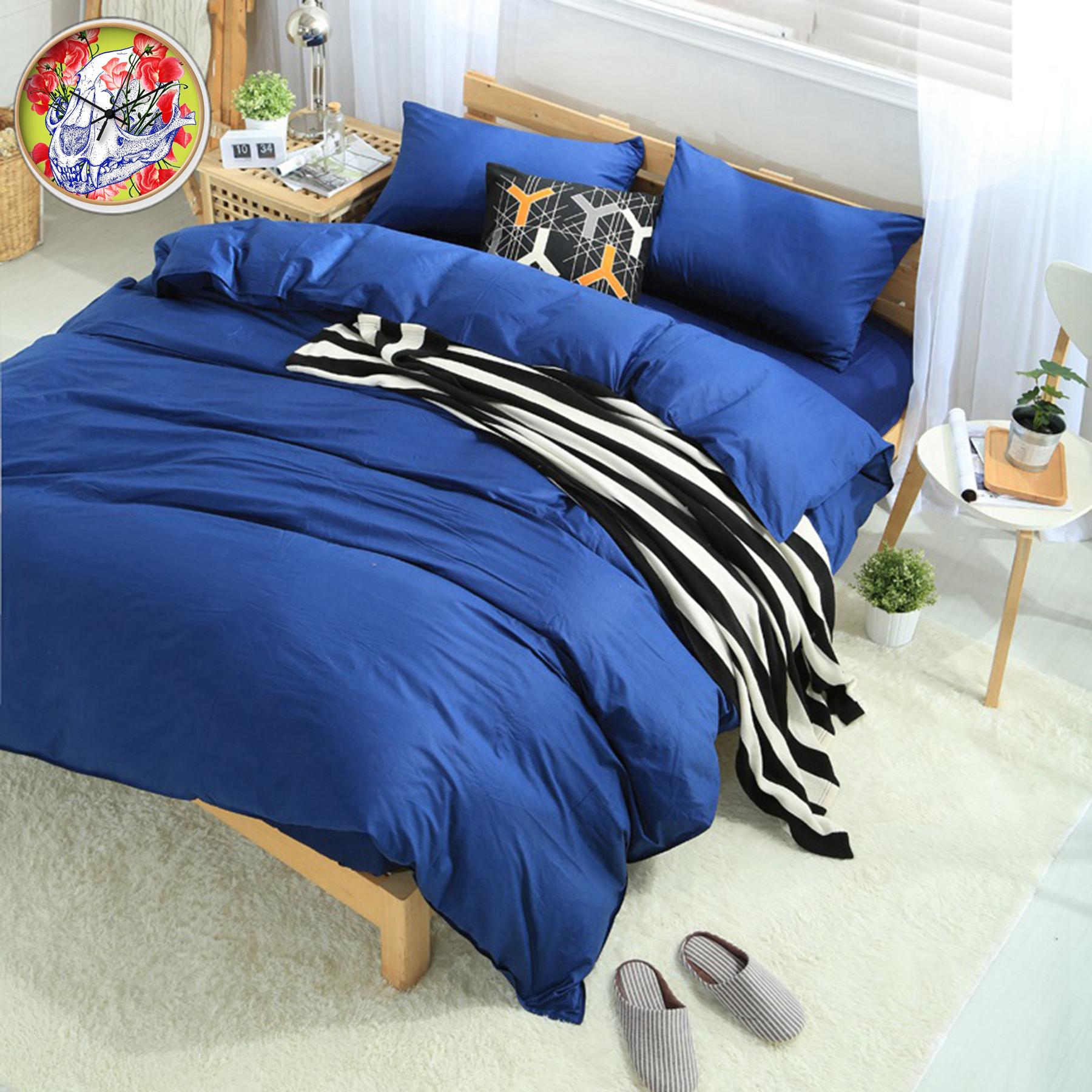 Bộ drap và mền cotton Yoona Korea (Blue Ocean)