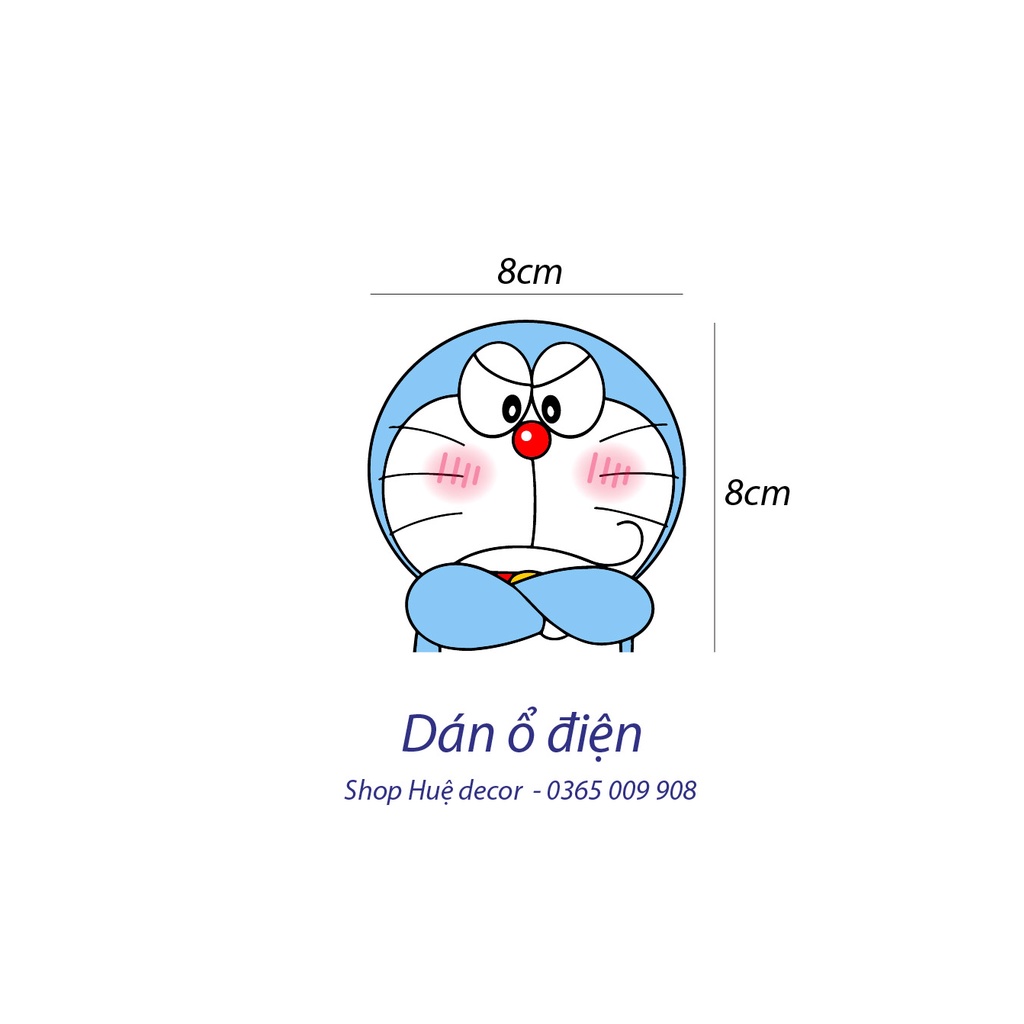 Decal dán ổ điện, sticker trang trí Doraemon dễ thương