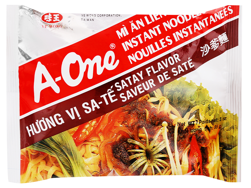 Thùng 30 gói mì A-One sa tế 85g