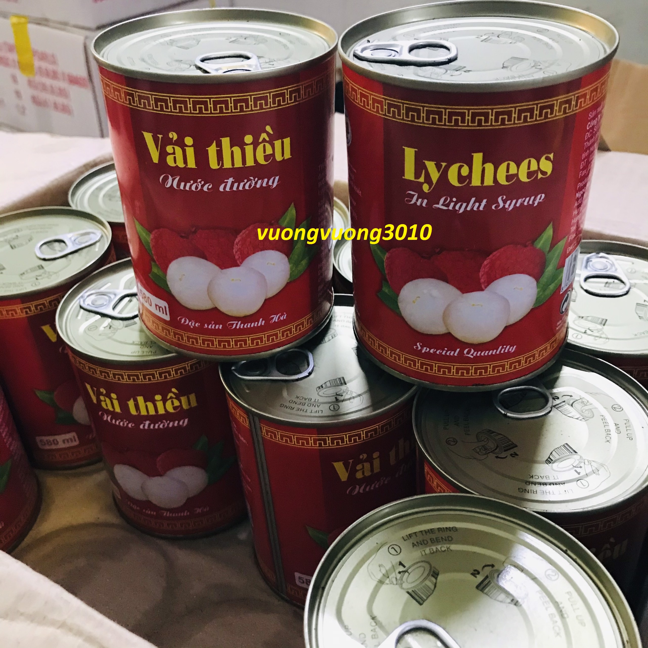 Vải Thiều Ngâm THANH HÀ Lon Đỏ 565g