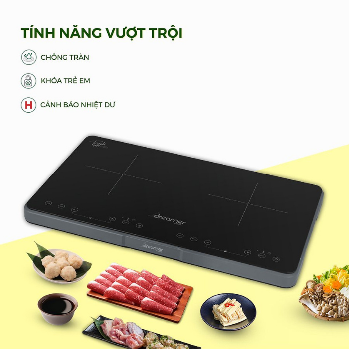BẾP TỪ DƯƠNG ĐÔI DREAMER DKA-DIC135B ( Đen ) - DKA-DIC135G ( Xám )