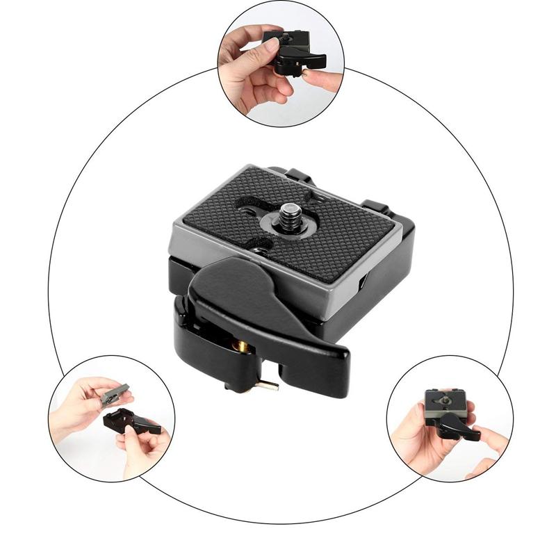 Black Camera 323 Quick Release Plate with Special Adapter (200PL-14) Compatible with Manfrotto 323 Tripod Monopod DSLR Cameras(New Version)