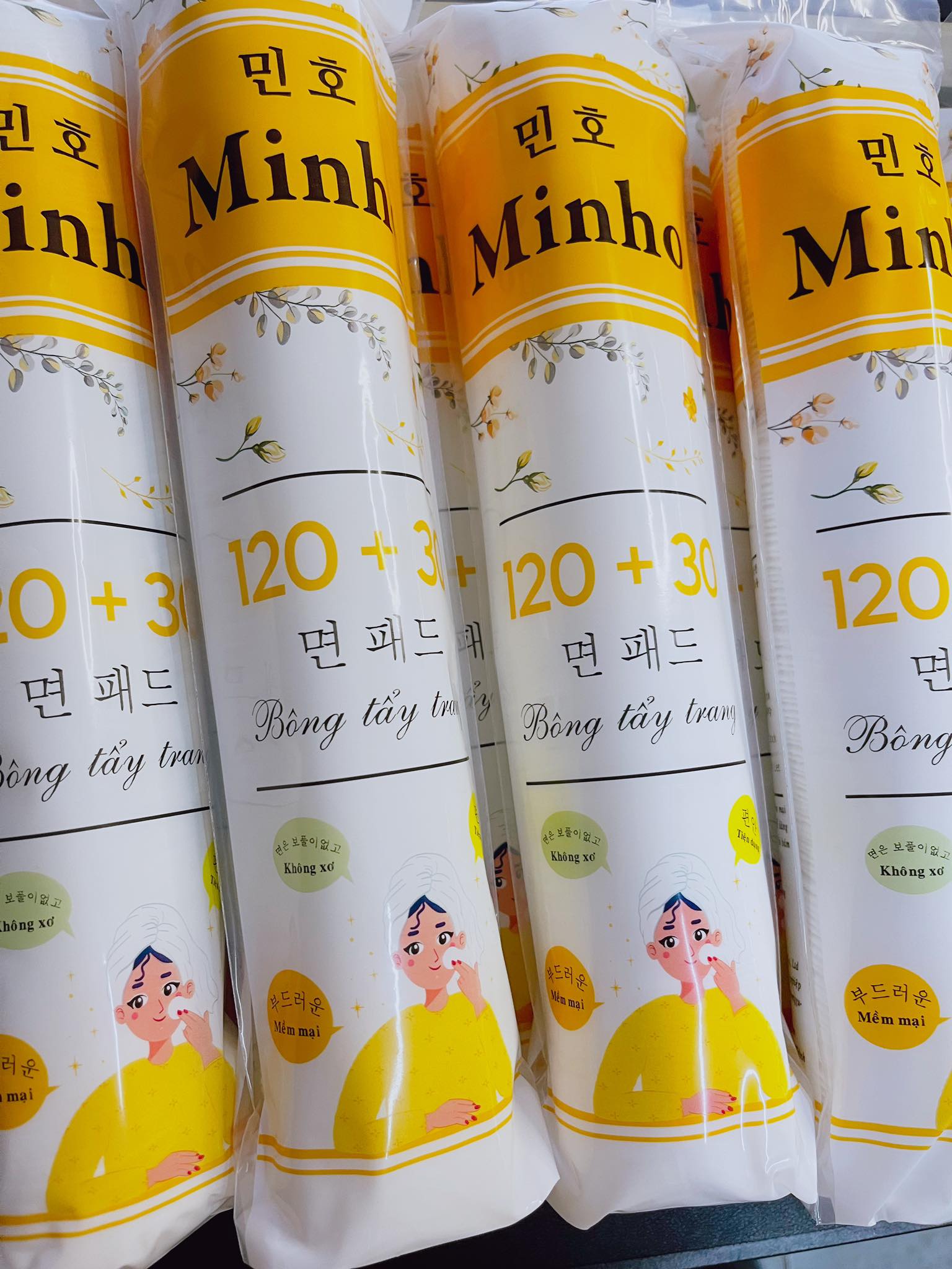 [Mẫu Mới] Bông Tẩy Trang Minho 150 miếng