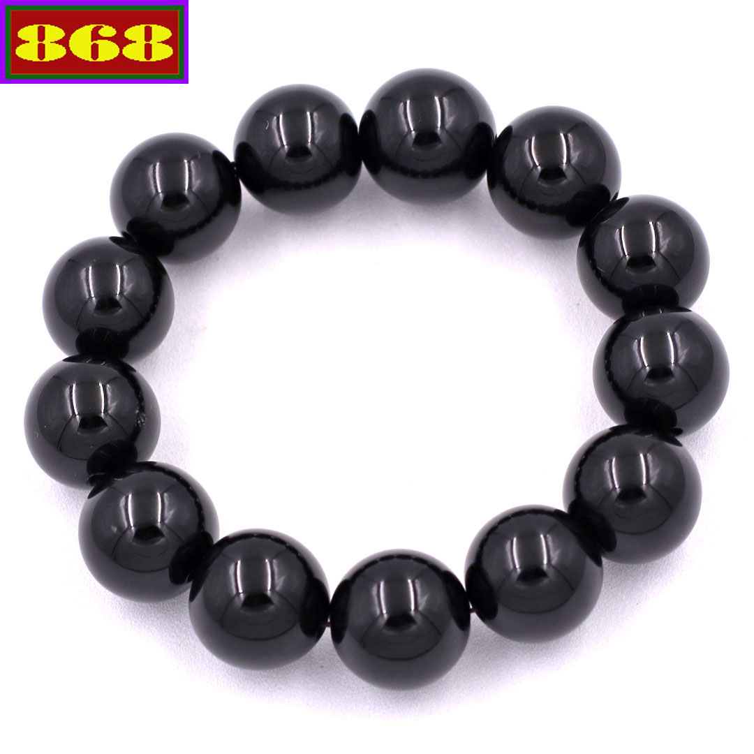 Hạt chuỗi đeo tay đá thạch anh Đen 16 ly 13 hạt - Chuỗi tay size lớn