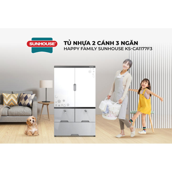 Tủ nhựa 2 cánh 3 ngăn Happy Family Sunhouse KS-CA1177F3 - Hình ảnh 3