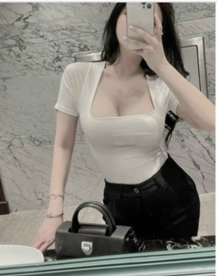 Áo thun nữ body cổ vuông tay om basic capnhatxuhuong