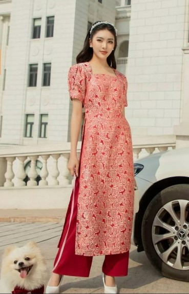 Vải áo dài gấm lụa nhã hoa dệt vân chìm