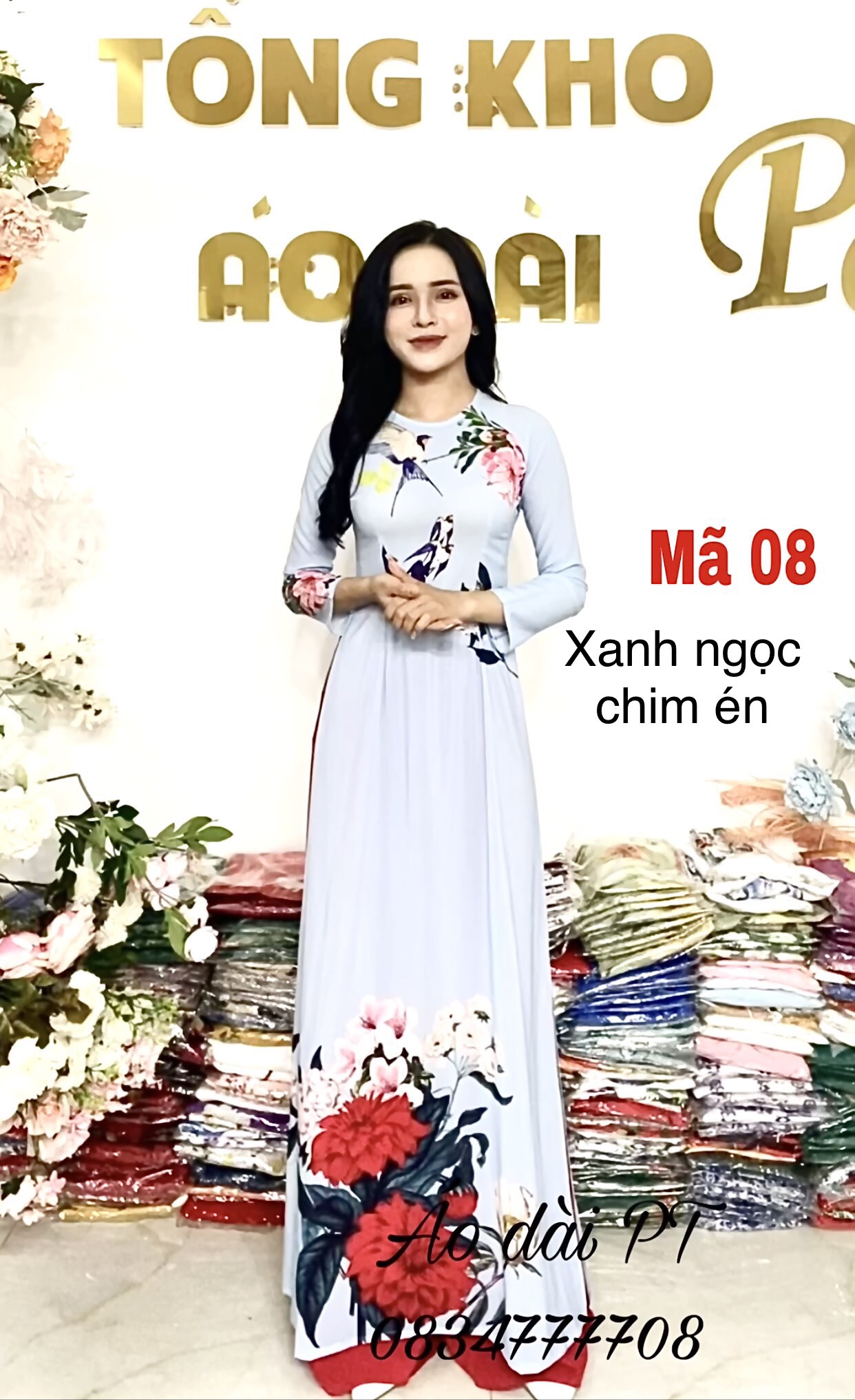 [ RẺ ĐẸP ] Áo dài lụa nhật in 3d co giãn siêu xinh