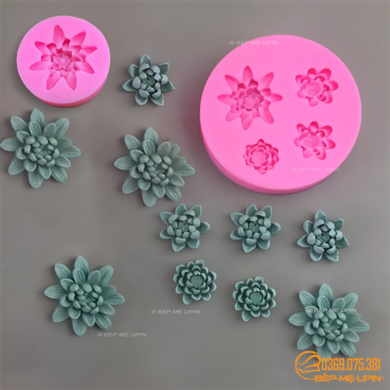 Khuôn silicon hoa sen hoa súng nhỏ