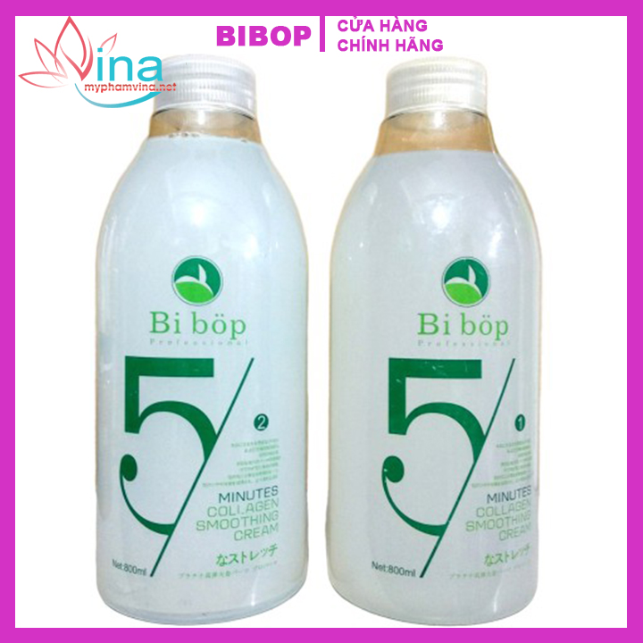 Cặp Uốn Xoăn Lạnh Bibop collagen 800ml (số 1 và số 2)