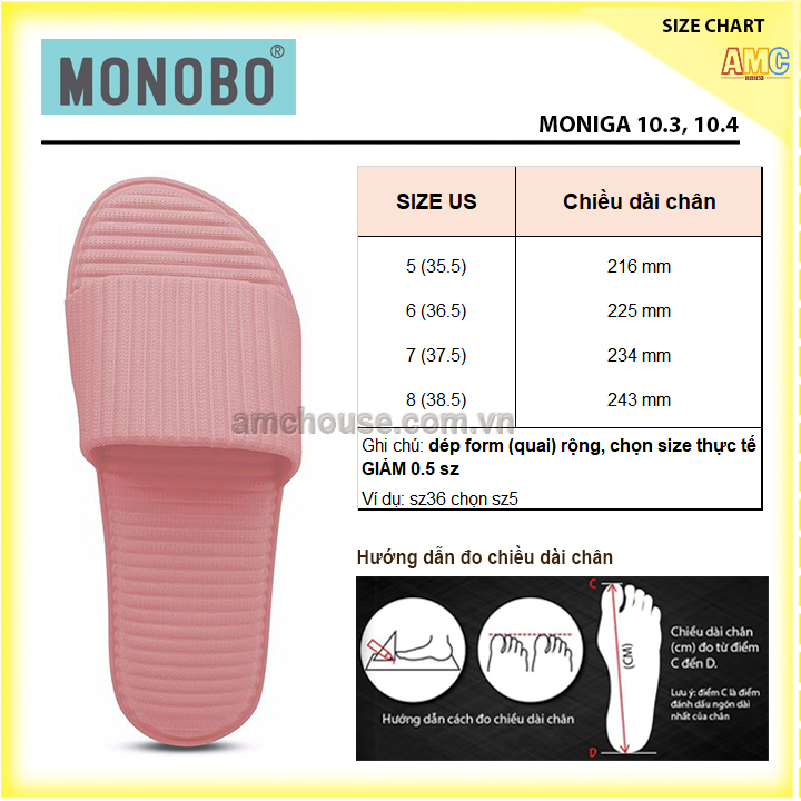 Dép Thái Lan đúc gợn sóng nữ MONOBO - MONIGA 10.3
