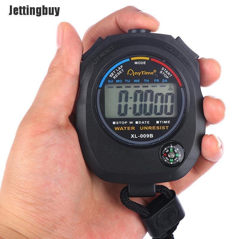 Đồng Hồ Bấm Giờ LCD Kỹ Thuật Số Chống Nước Jettingbuy Đồng Hồ Bấm Giờ Báo Thức Có Dây Đeo