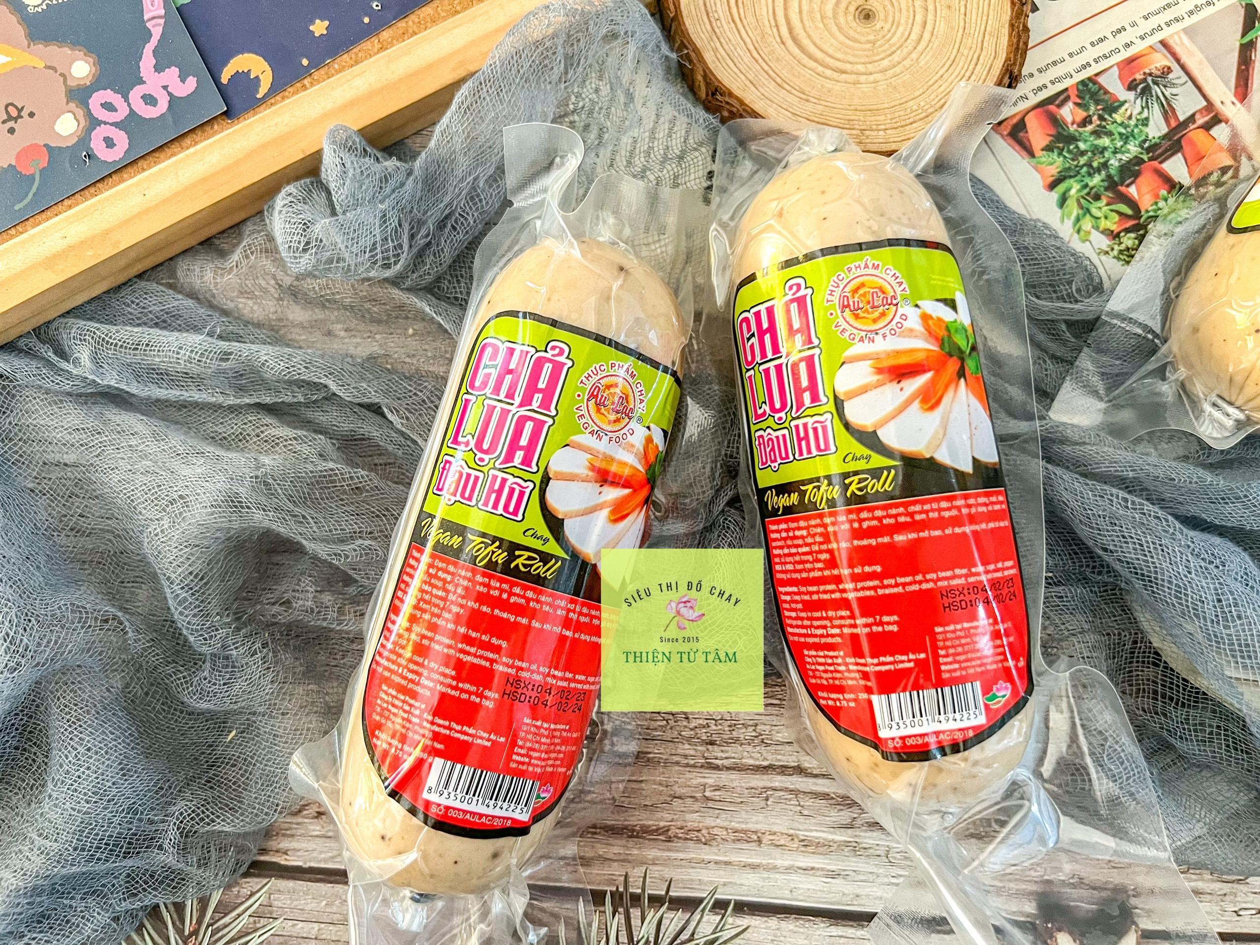 Chả lụa đậu hủ chay âu lạc thực phẩm chay ngon đảm bảo an toàn gói 250gr
