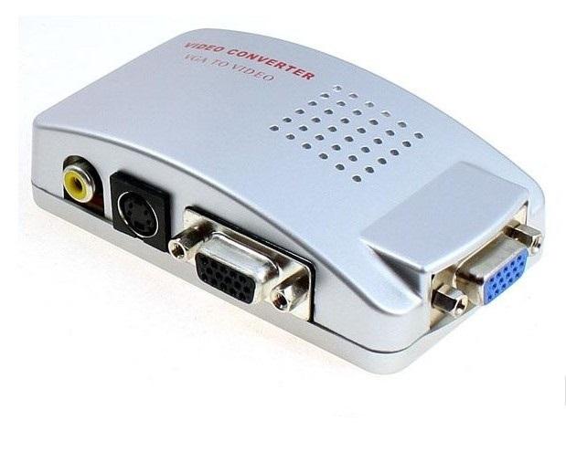 Hộp chuyển đổi tín hiệu từ VGA sang SVIDEO - AV (Trắng)