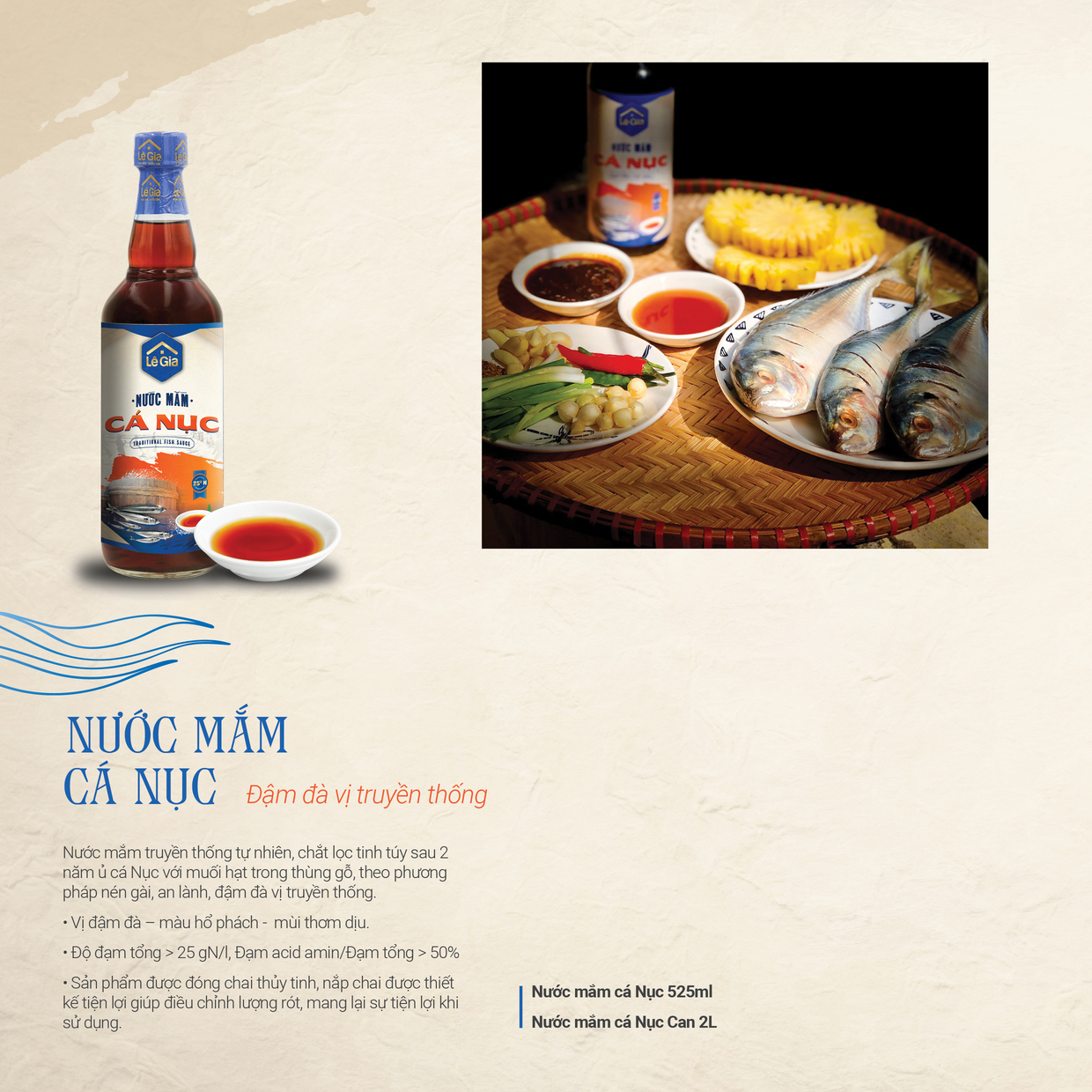 Nước Mắm Cá Nục Lê Gia chai 525ml