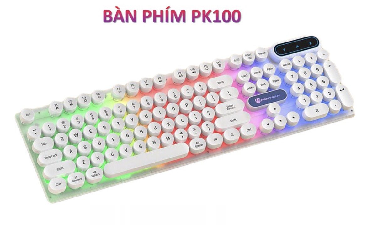 Bàn phím máy tính gaming giả cơ YINDIAO PK100 có dây nút tròn Led RGB chống nước chuyên chơi game và làm việc văn phòng