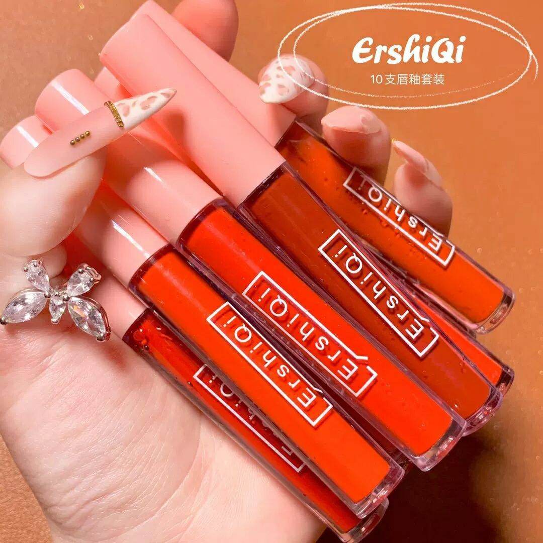 Sét 10 Son kem lì ErshiQi Velvet set son 10 cây lên màu tươi bóng mịn mà, Son bóng nội địa trung với nhiều cá tính khác biệt