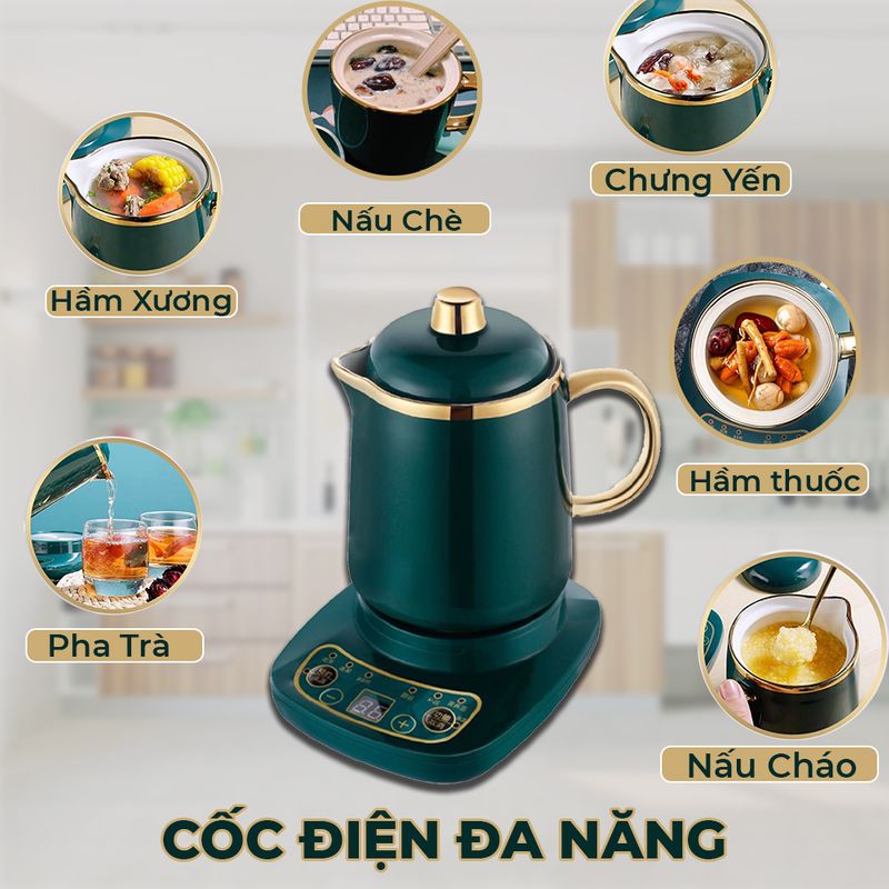 [ BẢO HÀNH 12 THÁNG CHÍNH HÃNG ] Cốc Chưng Yến, Cốc Điện Mini Đa Năng Hầm, Hâm, Ủ Cháo,  Giữ Nóng Thức Ăn, Giữ Nhiệt, Tiện Lợi Cho Các Bạn Công Sở, Có màu xanh và màu hồng - Bảng sử dụng tiếng Việt