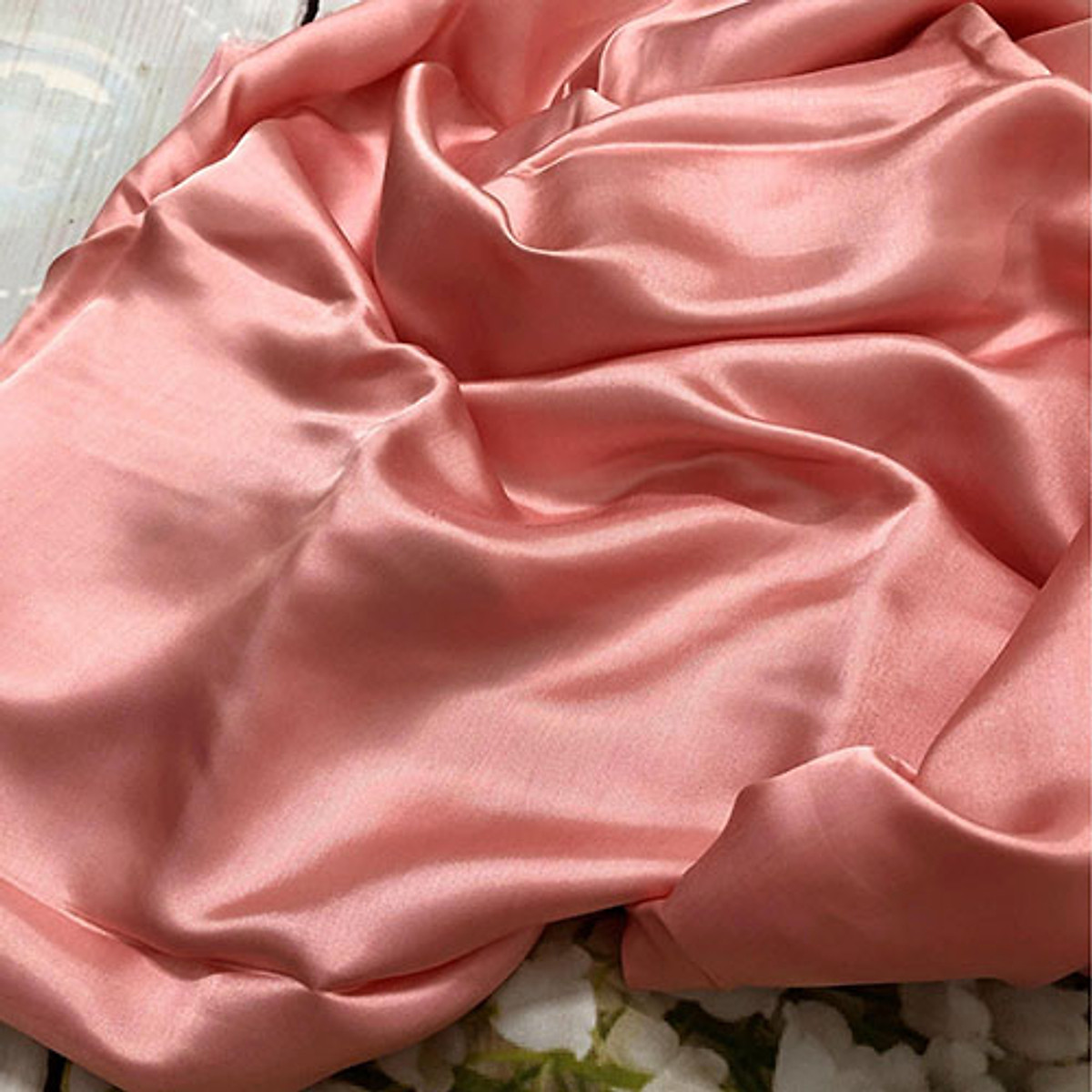 Vải Lụa Tơ Tằm màu nude may áo dài, dệt thủ công, khổ rộng 90cm, mềm mượt & thoáng mát