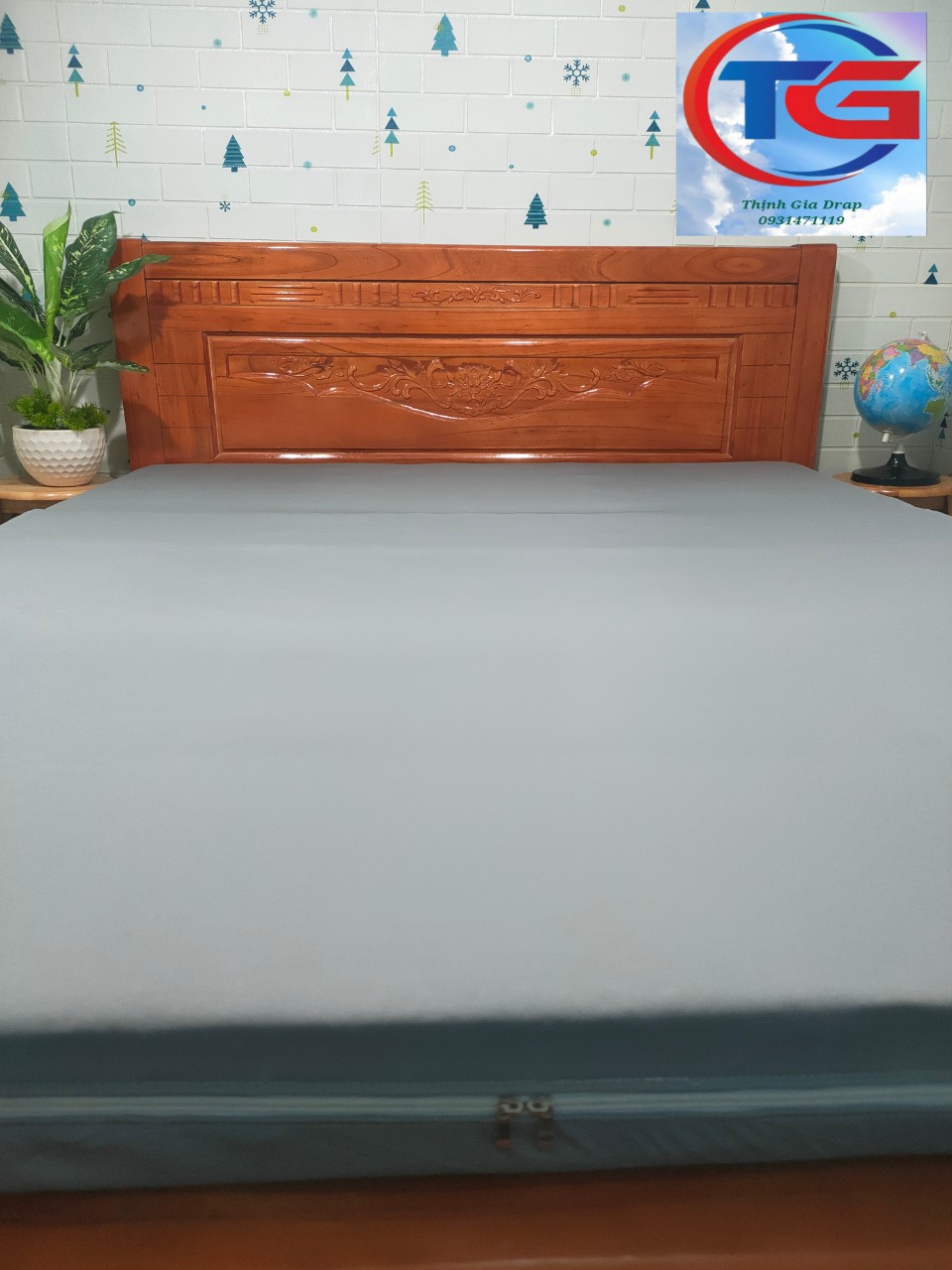 Áo bọc 2 mặt nệm thẳng có khóa kéo ( Thun 1 màu cao cấp )