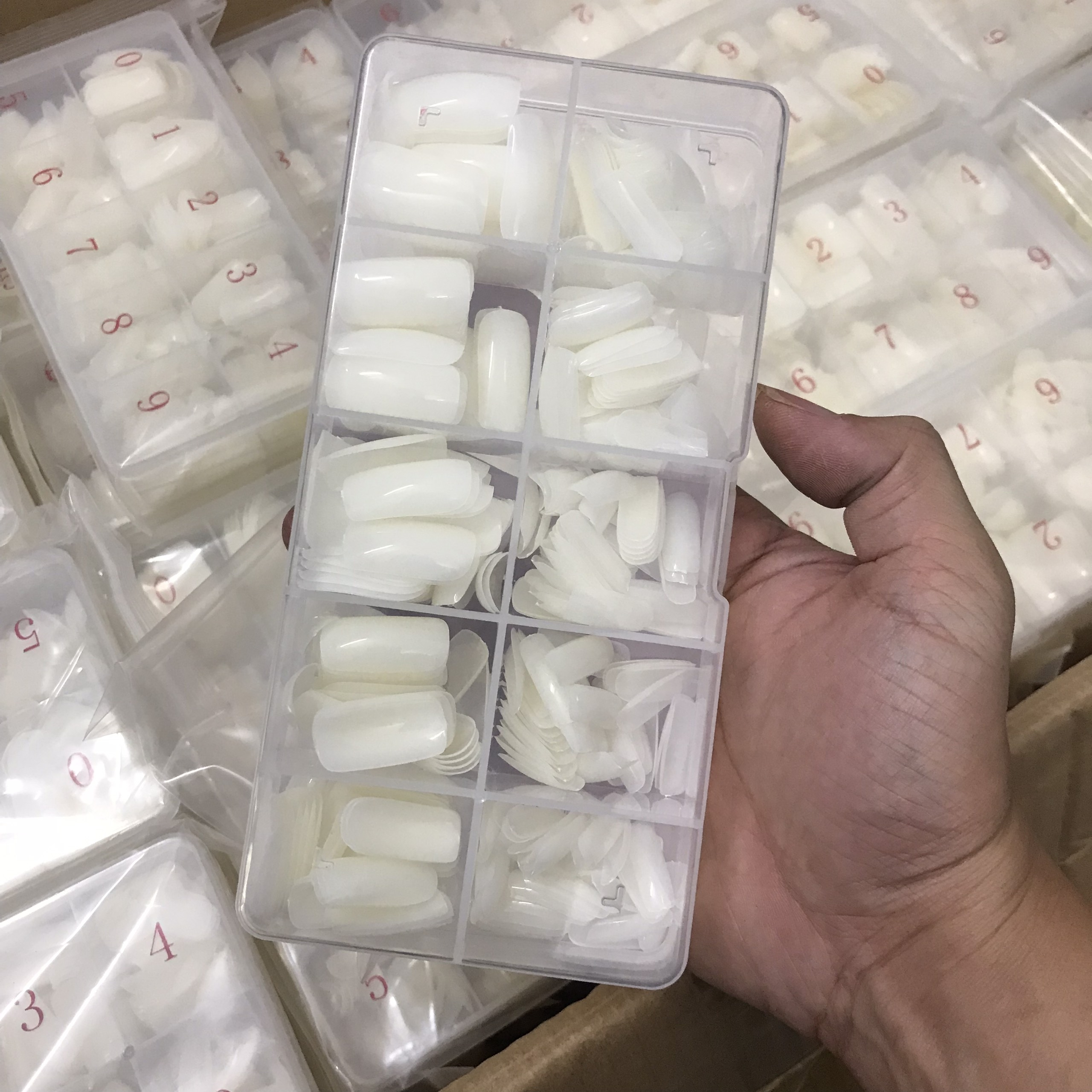 Móng úp chân dài đủ size hộp 500 móng - Đủ size - Mini Nails