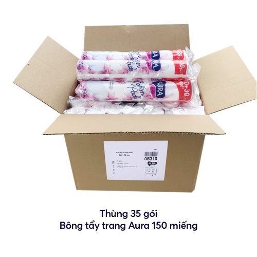 Combo 5 Bông tẩy trang Aura Beauty 120+30 miếng