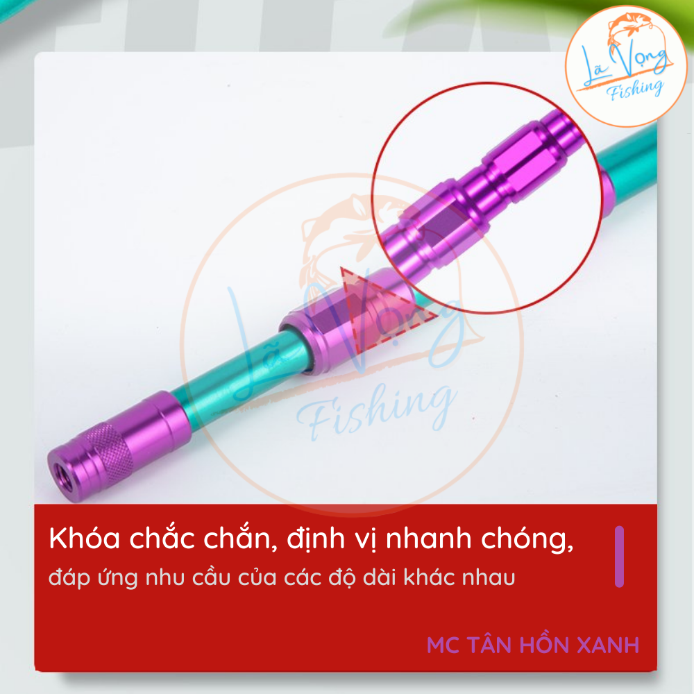 Gác Cần Carbon Câu Đài MC Tân Hồn Xanh 2m4 - 2m7