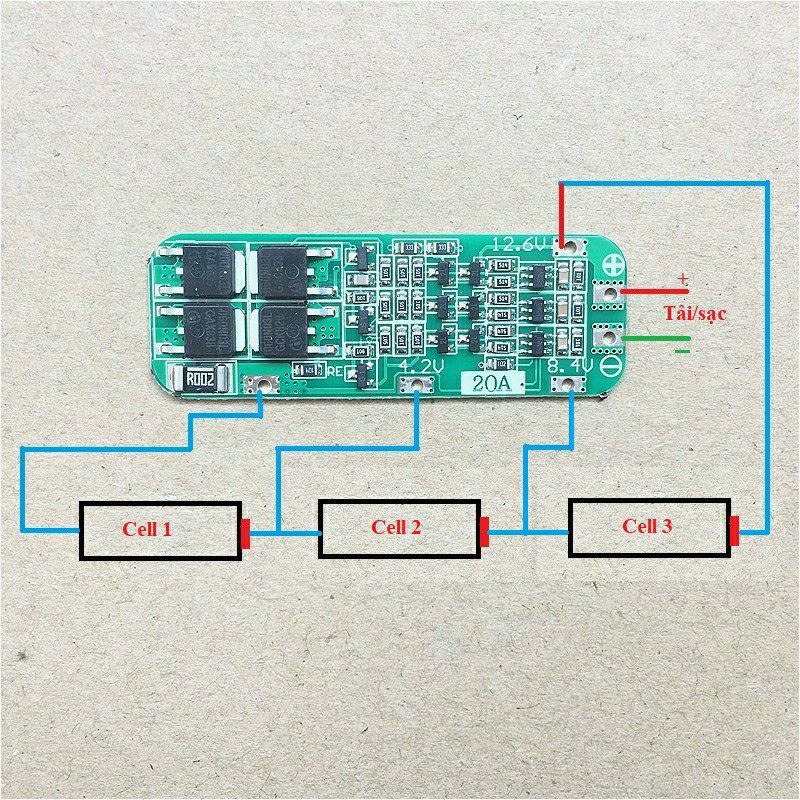 MẠCH 3S 12V - 20A BẢO VỆ PIN LION 3.7v