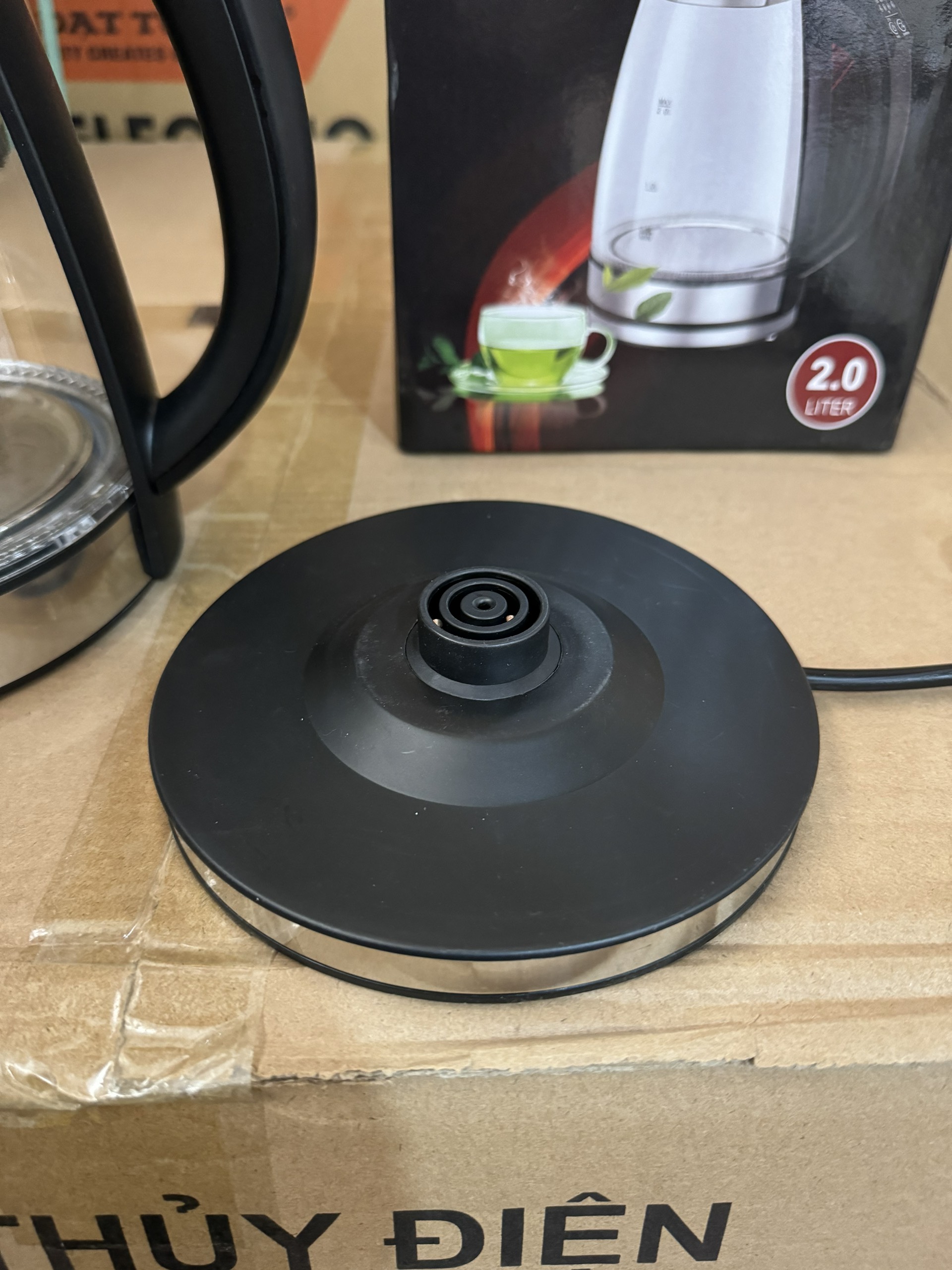 Ấm siêu tốc Sharp thủy tinh, dung tích 2 Lít, bình đun siêu tốc sharp 2 lit, điều khiển điện tử