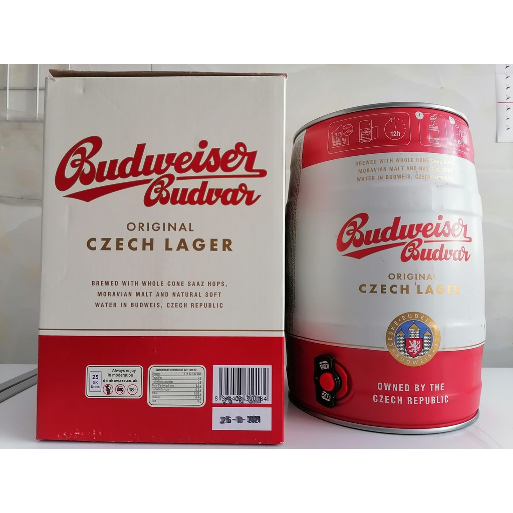 Bia Budweiser Budvar 5% Tiệp – bom 5 lít