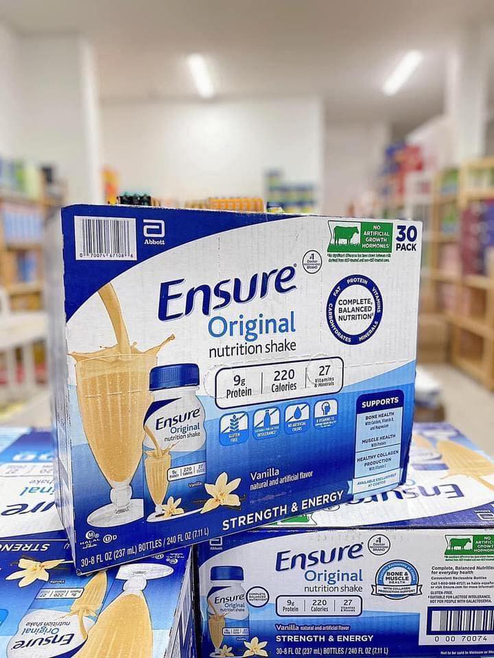 Date 05/2026 Thùng 30 Chai Sữa nước Ensure Original Nutrition Shake (237ml) - Nhập khẩu Mỹ