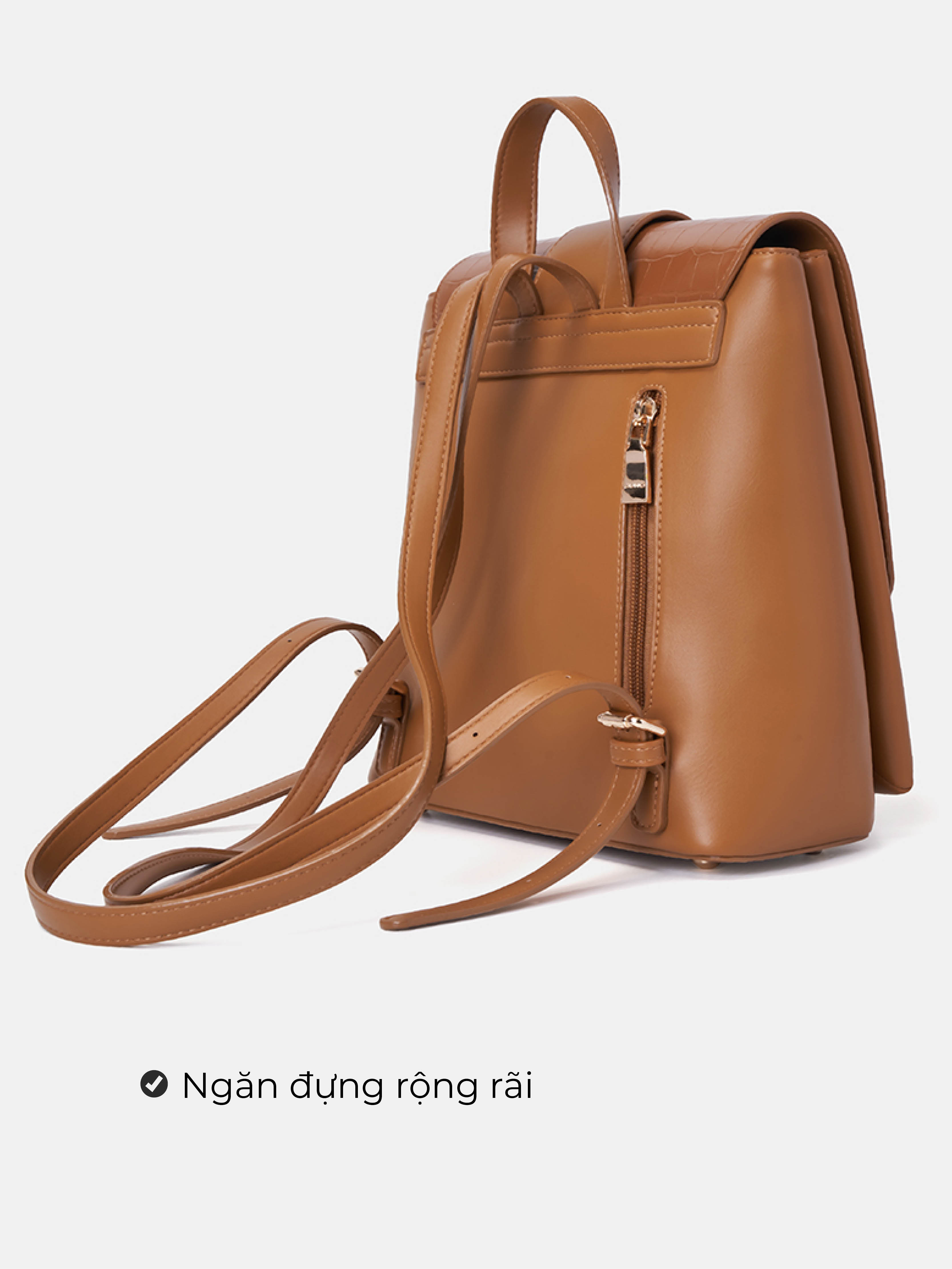 Balo Nữ Thời Trang JUNO Buckle Phối Si Vân BL111