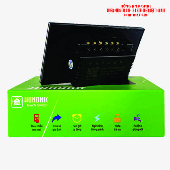 Công Tắc Hunonic Wifi 3 nút Màu Đen