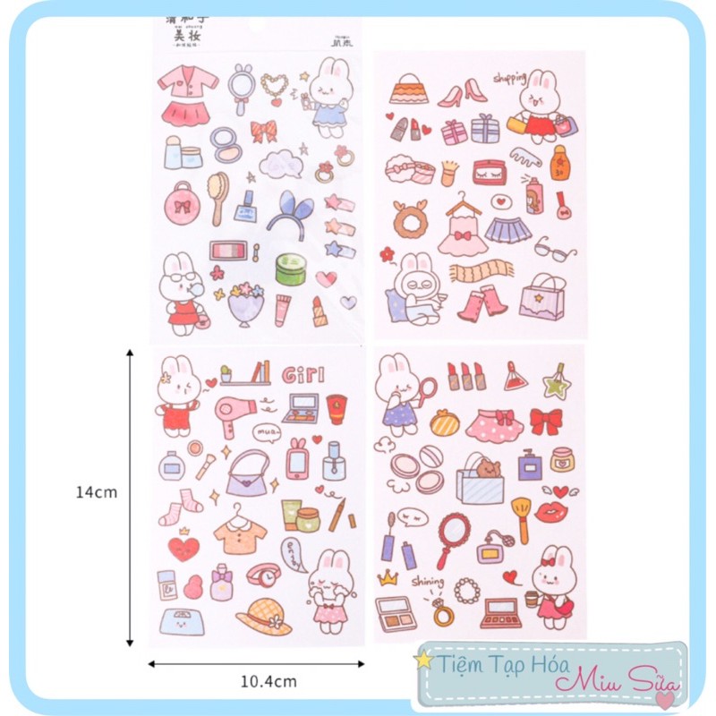 Sticker mẫu mới nhất 2021 siêu dễ thương (set 4 tờ) - MiuSua