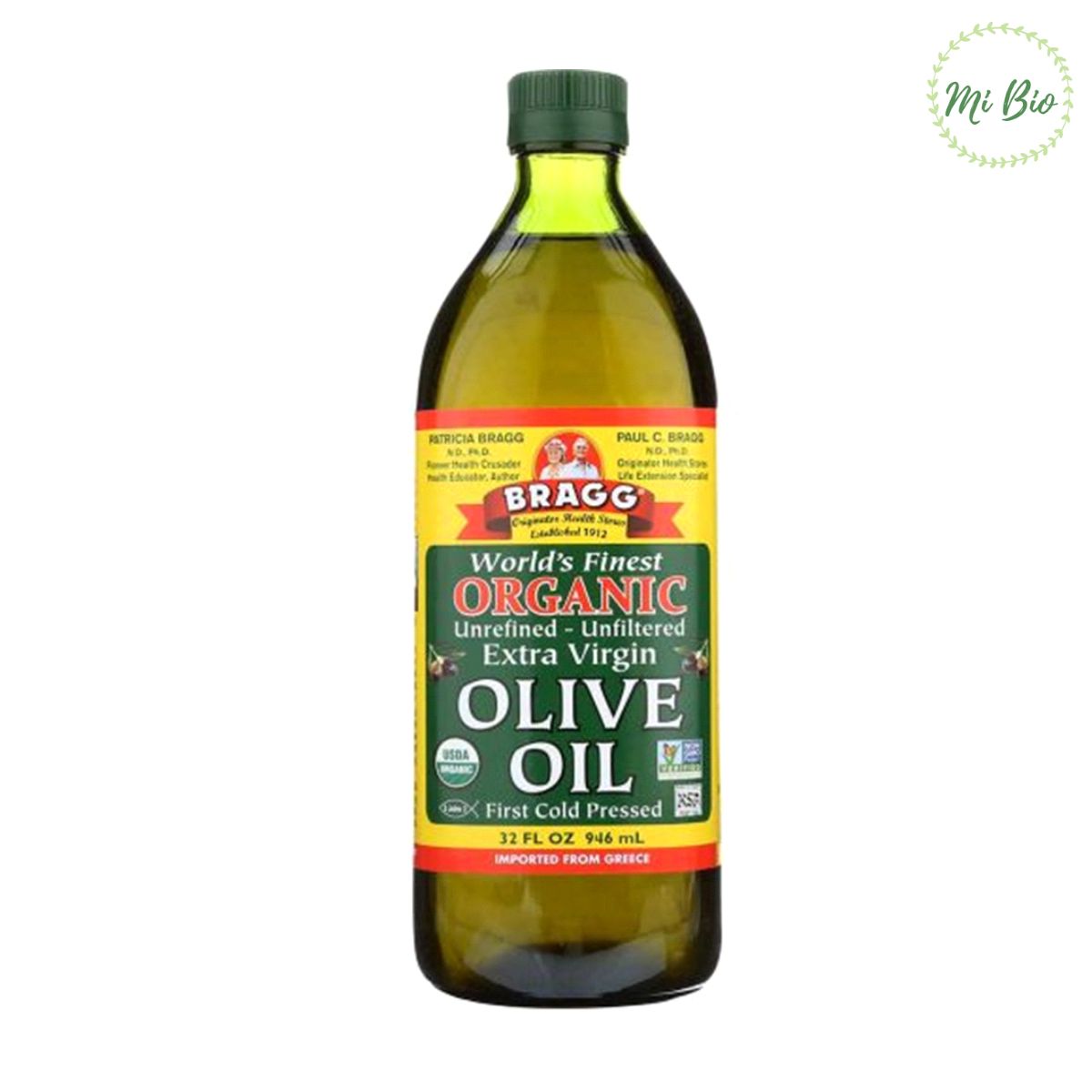Dầu Olive ép lạnh nguyên chất hữu cơ Extra Virgin 946ml - Bragg USA