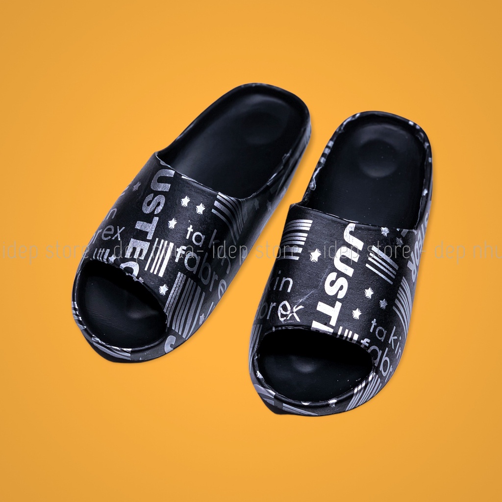 Dép bánh mì nam Slide YZ quai ngang họa tiết chữ Takin êm chân siêu nhẹ iDÉP DL169
