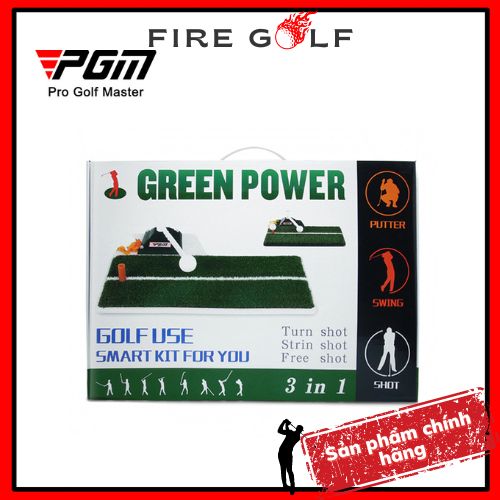 Thảm tập Swing golf Green Power PGM CHÍNH HÃNG HL001-4 giữ bóng 3 trong 1