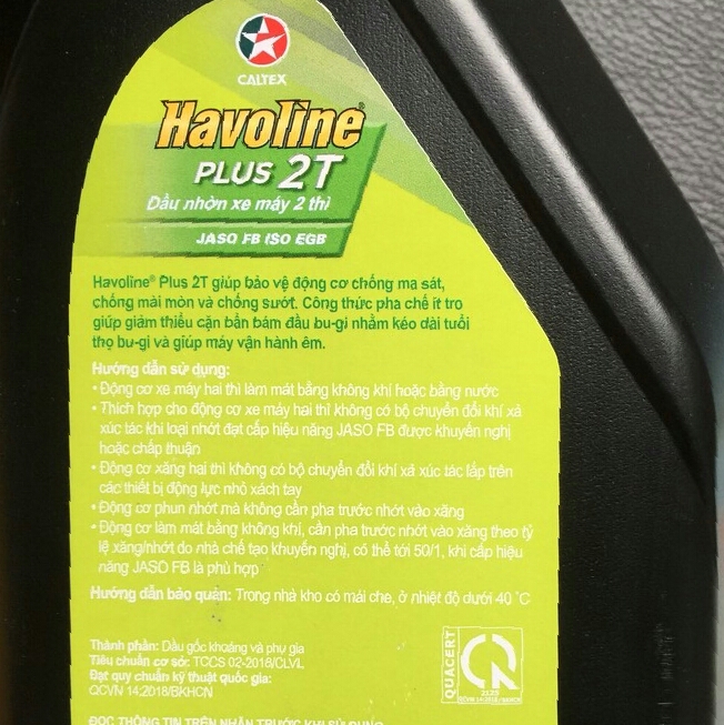 [ CHÍNH HÃNG ] Nhớt 2 thì cao cấp Caltex Havoline Plus 2T [ 1L ]