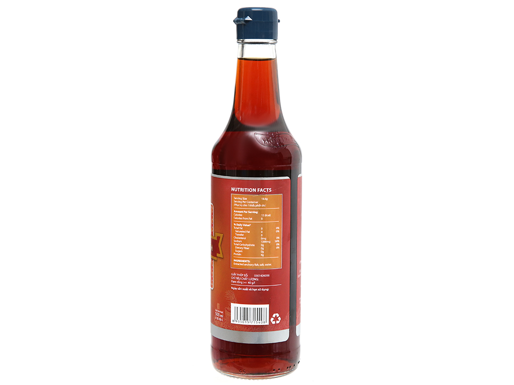Nước mắm cá cơm Hạnh Phúc 40 độ đạm chai 500ml