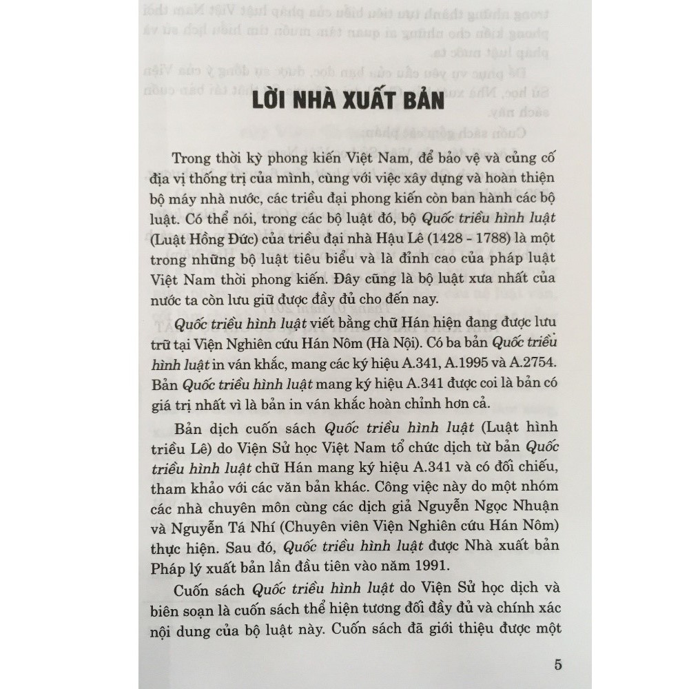 [Sách] Quốc Triều Hình Luật