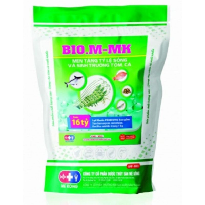 Men vi sinh hỗ trợ tiêu hóa cho cá, tép, ếch, lương, baba. men tăng trưởng bio.m.mk - 500g